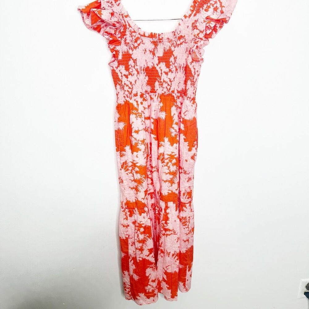 Tuckernuck Scarlet Toile Mallie Dress midi smocked cotton a line womens medium M - Picture 6 of 8